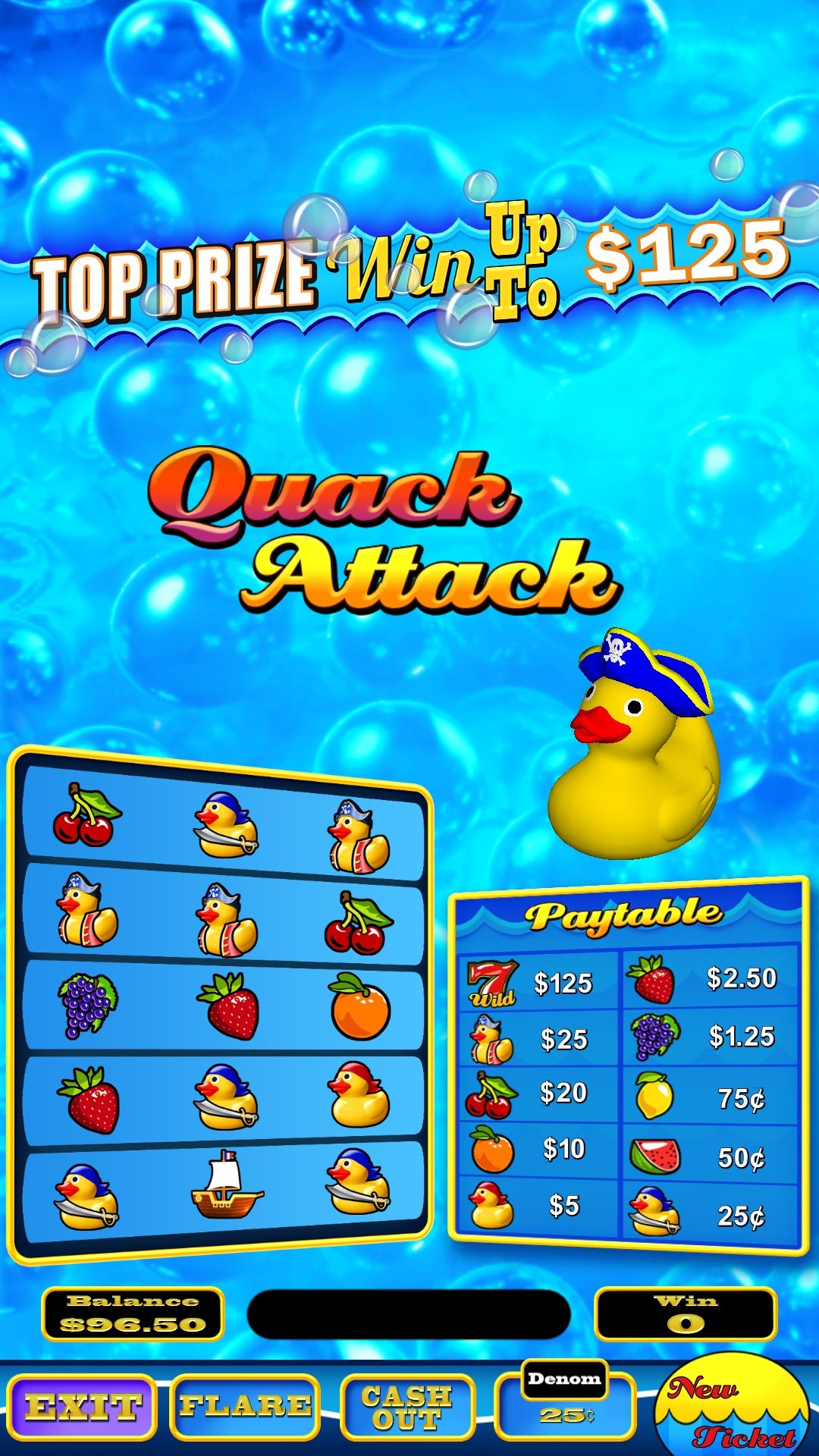 Quack Attack Vertical Pull Tab Games